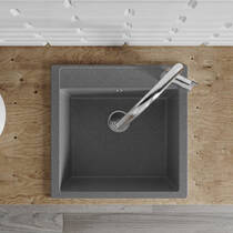 Кухонна мийка Miraggio Bodrum 510 врізна, колір сірий Gray, фото №4