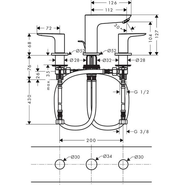 Змішувач для раковини Hansgrohe Talis E 71733990 золото, фото 2