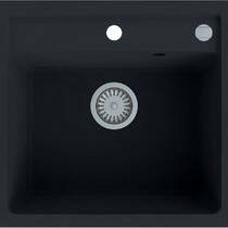 Мойка кухонная Vayer BLOSSOM 530x500x204 с сифоном, черный, фото №1