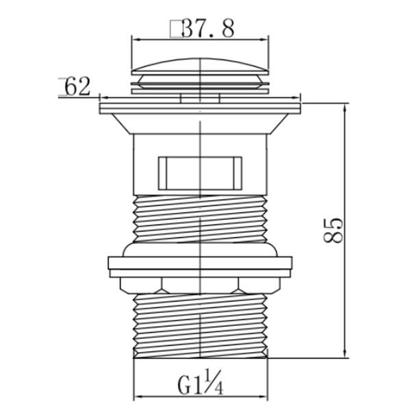 Донный клапан для раковины Devit Do It 01051010 click-clack, gun metal, фото 2