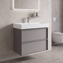 Тумба з раковиною Devit Quadra 083060G, 60 см, сіра матова, фото №6
