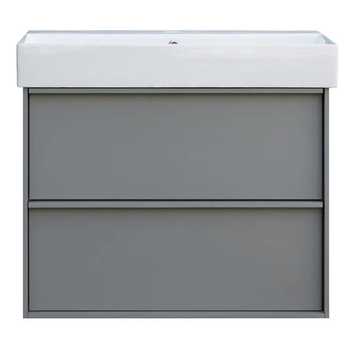 Тумба с раковиной Devit Quadra 083070G, 70 см, серая матовая, фото 2