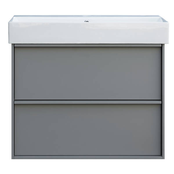 Тумба с раковиной Devit Quadra 083070G, 70 см, серая матовая, фото 2