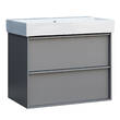Тумба с раковиной Devit Quadra 083070G, 70 см, серая матовая, фото 1