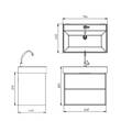 Тумба с раковиной Devit Quadra 083070G, 70 см, серая матовая, фото 4