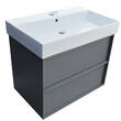 Тумба с раковиной Devit Quadra 083070G, 70 см, серая матовая, фото 3