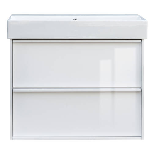 Тумба з раковиною Devit Quadra 083070W, 70 см, біла глянцева, фото 2