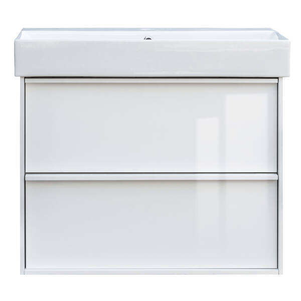 Тумба з раковиною Devit Quadra 083070W, 70 см, біла глянцева, фото 2
