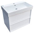 Тумба з раковиною Devit Quadra 083070WB, 70 см, біла матова, фото 3