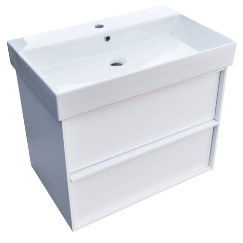 Тумба з раковиною Devit Quadra 083070WB, 70 см, біла матова, фото 3