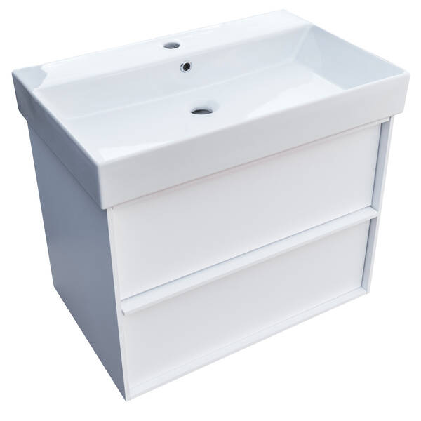 Тумба з раковиною Devit Quadra 083070WB, 70 см, біла матова, фото 3
