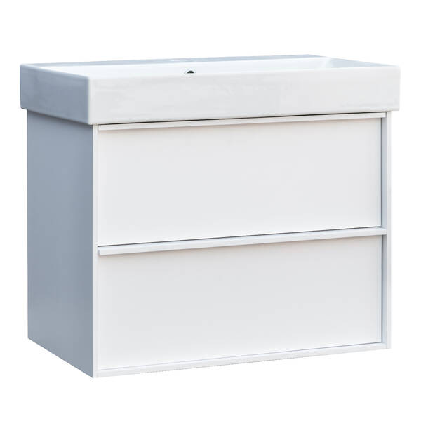 Тумба з раковиною Devit Quadra 083070WB, 70 см, біла матова, фото 1