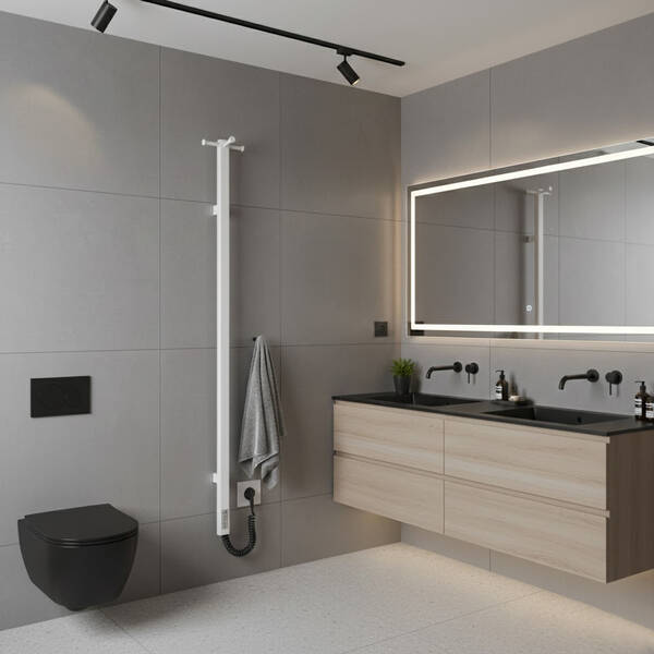 Рушникосушарка електрична Mario Рей Кубо-І 1100x30/130 TR 1100х30 мм білий мат 30 Вт, фото 5