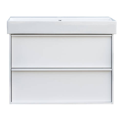 Тумба з раковиною Devit Quadra 083085WB, 85 см, біла матова, фото 2