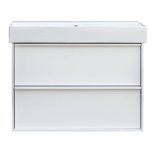 Тумба з раковиною Devit Quadra 083085WB, 85 см, біла матова, фото 2