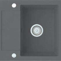 Мийка кухонна Vayer DAISY 520x480x160 з сифоном, сірий металік, фото №1