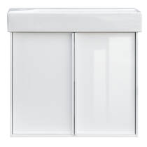 Тумба з раковиною Devit Quadra 083065W, 65 см, біла глянцева, фото №2