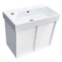 Тумба з раковиною Devit Quadra 083065W, 65 см, біла глянцева, фото №3