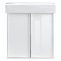 Тумба з раковиною Devit Quadra 83055W, 55 см,  біла глянцева, фото №2