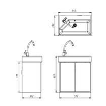 Тумба з раковиною Devit Quadra 83055W, 55 см,  біла глянцева, фото №4