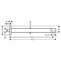 Тримач верхнього душу Hansgrohe 24337000 настінний, хром, фото №2