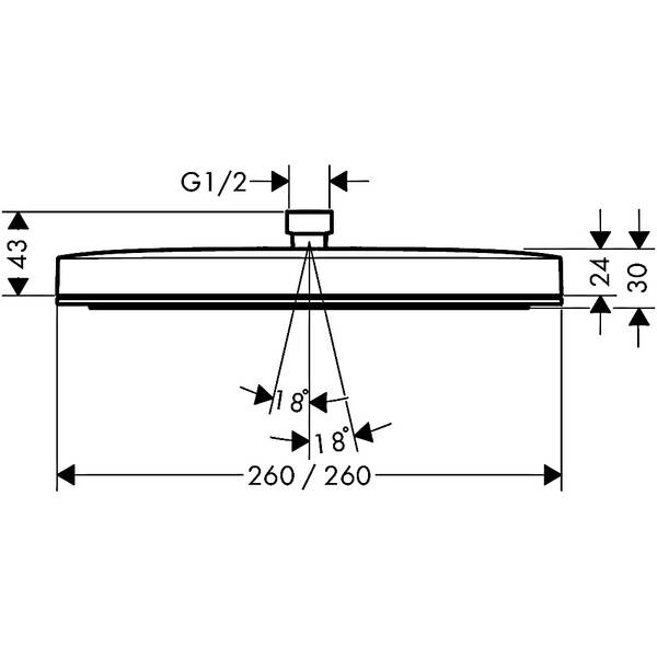 Верхній душ Hansgrohe Pulsify E 260 1jet 24330000 хром, фото 2