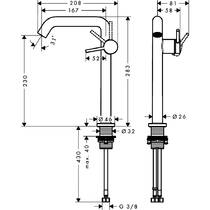 Смеситель для раковины Hansgrohe Tecturis S CoolStart EcoSmart+ 73372000 хром, фото №2