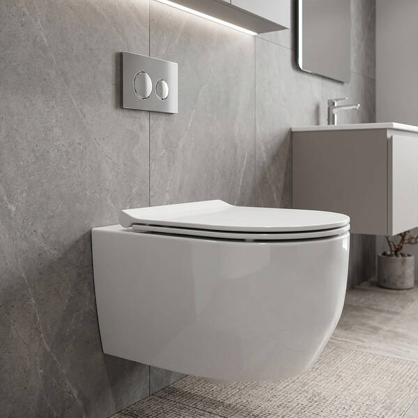 Унітаз підвісний Devit Art 3.0 3030140 безобідковий з кришкою soft-close, Vortex Flush, білий глянець, фото 1