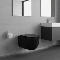 Унитаз подвесной Devit Art 3.0 3030140B безободковый с крышкой soft-close, Vortex Flush, черный мат, фото №1