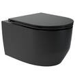 Унітаз підвісний Devit Art 3.0 3030140B безобідковий з кришкою soft-close, Vortex Flush, чорний мат, фото 1