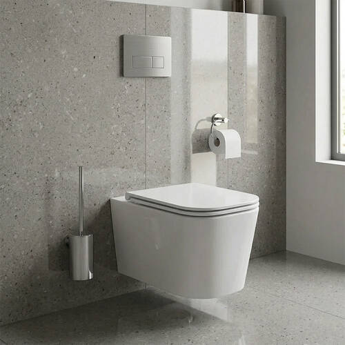 Унитаз подвесной Devit Fly 3050120 безободковый с крышкой soft-close, белый глянец, фото 1