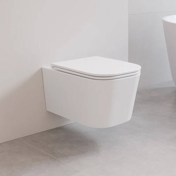 Унитаз подвесной Devit Fly 3050120 безободковый с крышкой soft-close, белый глянец, фото 5