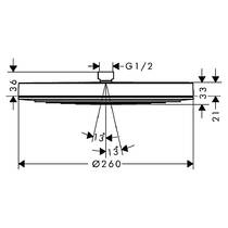 Верхній душ Hansgrohe Pulsify S 260 1jet EcoSmart 24141140 бронза, фото №3