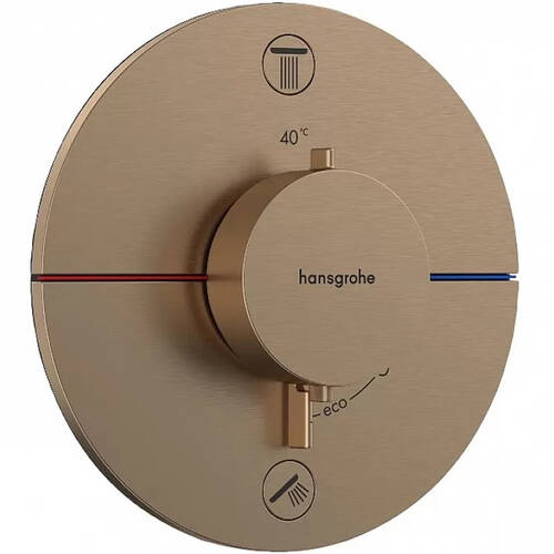 Змішувач прихованого монтажу для душу Hansgrohe ShowerSelect Comfort S 15554140 з термостатом, бронза матовий, фото 1
