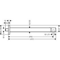 Тримач верхнього душу Hansgrohe 24337140 настінний, бронза матовий, фото №2