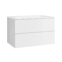 Тумба с раковиной Devit Universal 090800W 80 см, глянцевый белый, фото №1
