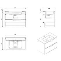 Тумба с раковиной Devit Do it 085800W 80 см, белый глянцевый, фото №6