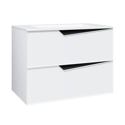 Тумба з раковиною Devit Do it 085800W 80 см, білий глянцевий колір, фото 1