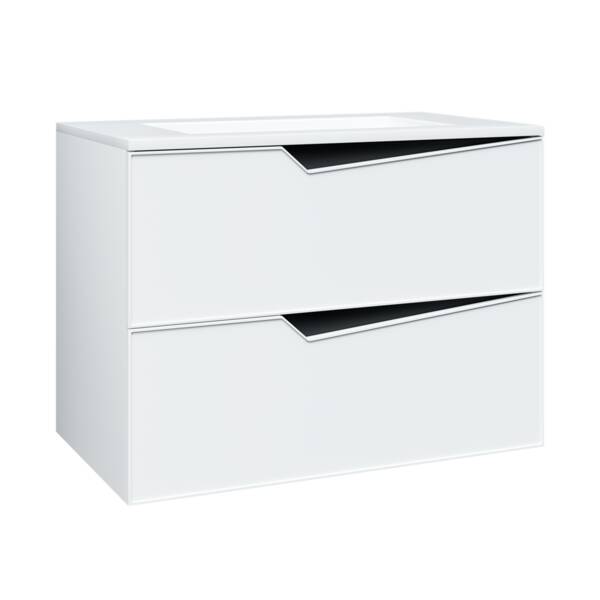 Тумба з раковиною Devit Do it 085800W 80 см, білий глянцевий колір, фото 1