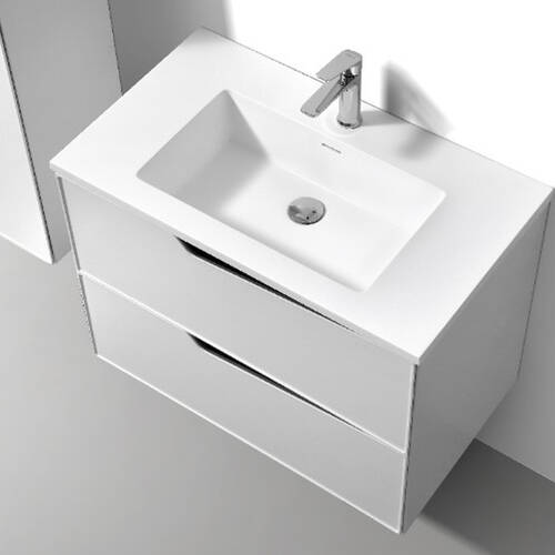 Тумба з раковиною Devit Do it 085800W 80 см, білий глянцевий колір, фото 3