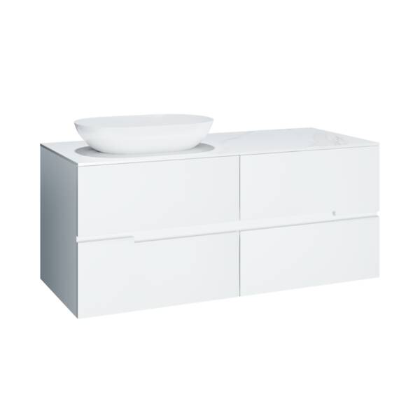 Тумба з раковиною Devit Linea 081200W 120 см, білий глянцевий, фото 1