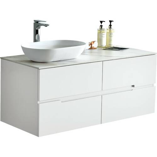 Тумба з раковиною Devit Linea 081200W 120 см, білий глянцевий, фото 2