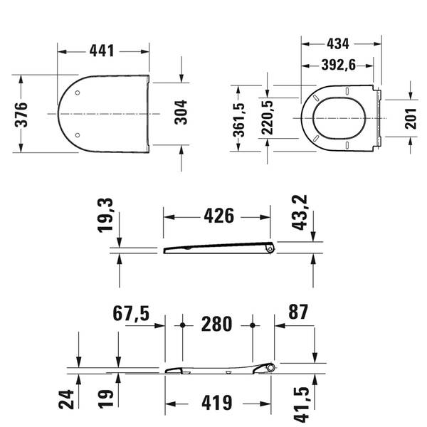 Крышка для унитаза Duravit 0021698900 D-Neo антрацит матовый, фото 3