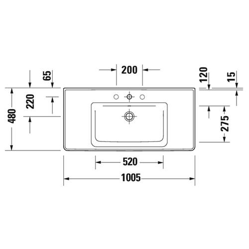 Раковина Duravit D-Neo 2367100000 на тумбу 100,5 см, фото 7