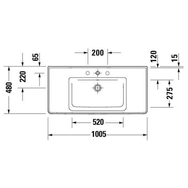 Раковина Duravit D-Neo 2367100000 на тумбу 100,5 см, фото 7