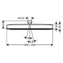 Верхній душ Hansgrohe Pulsify E 260 1jet EcoSmart 24331140 бронза матовий, фото №3