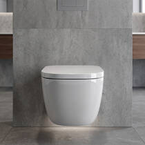 Унітаз підвісний RAK Ceramics One EL13AWHA + ONSC0004 безобідковий з кришкою Soft Close, фото №5