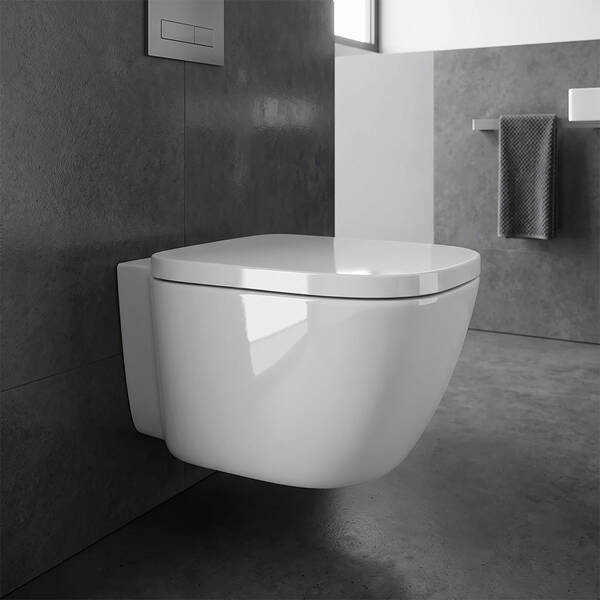 Унітаз підвісний RAK Ceramics One EL13AWHA + ONSC0004 безобідковий з кришкою Soft Close