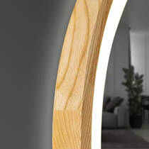 Дзеркало Luxury Wood Perfection Slim з LED підсвіткою, дуб натуральний, сенсорна кнопка-димер,750х750мм, фото №5