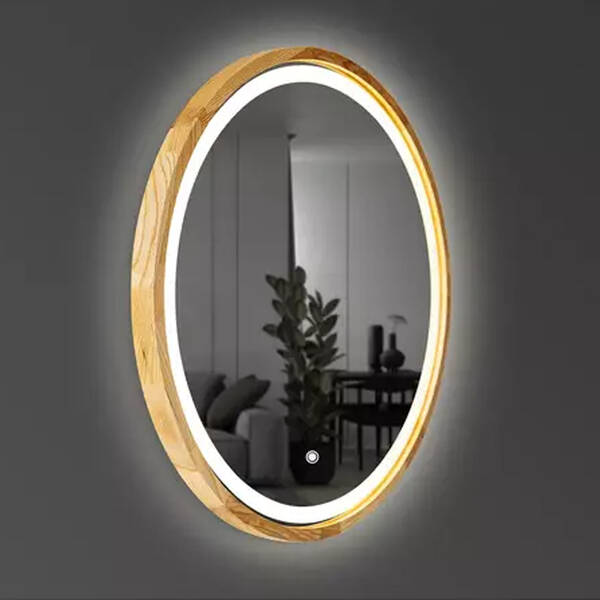 Perfection Slim Дзеркало з підсвіткою LED дуб натуральний 750мм (аурна,фронтальна,сенсорна) — фото 2